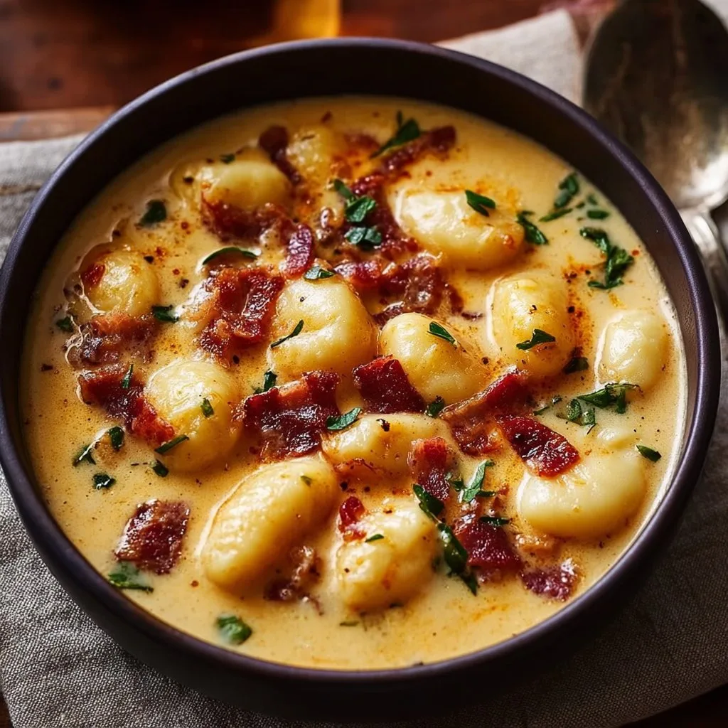 Bacon Cheddar Gnocchi Soup