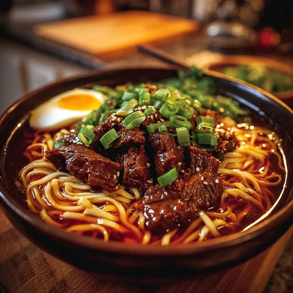 Spicy Korean Gochujang Beef Noodles