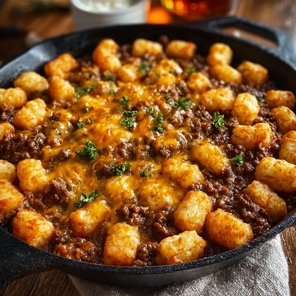 Tater Tot Sloppy Joe Skillet
