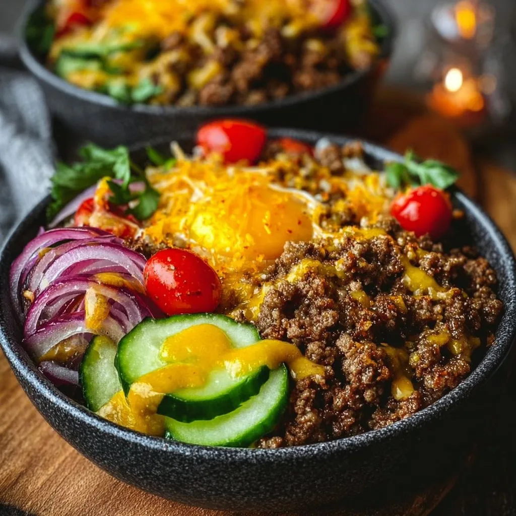High-Protein Cheeseburger Bowls