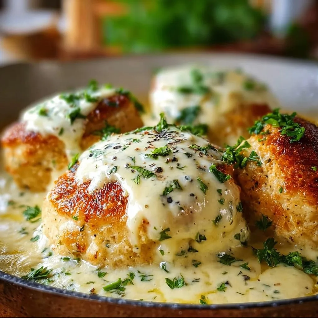 Creamy Chicken Pillows with Parmesan Sauce