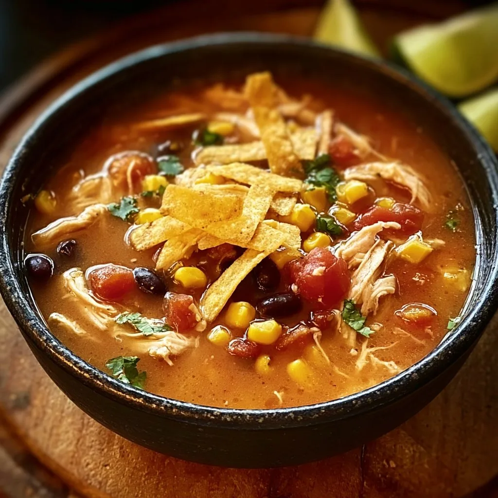 Crockpot Chicken Tortilla Soup