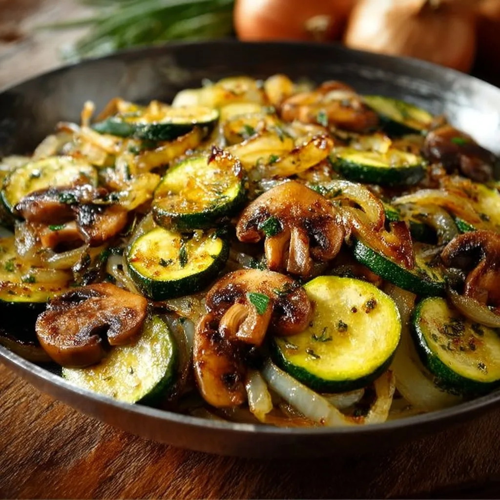 Sautéed Zucchini Mushrooms and Onions