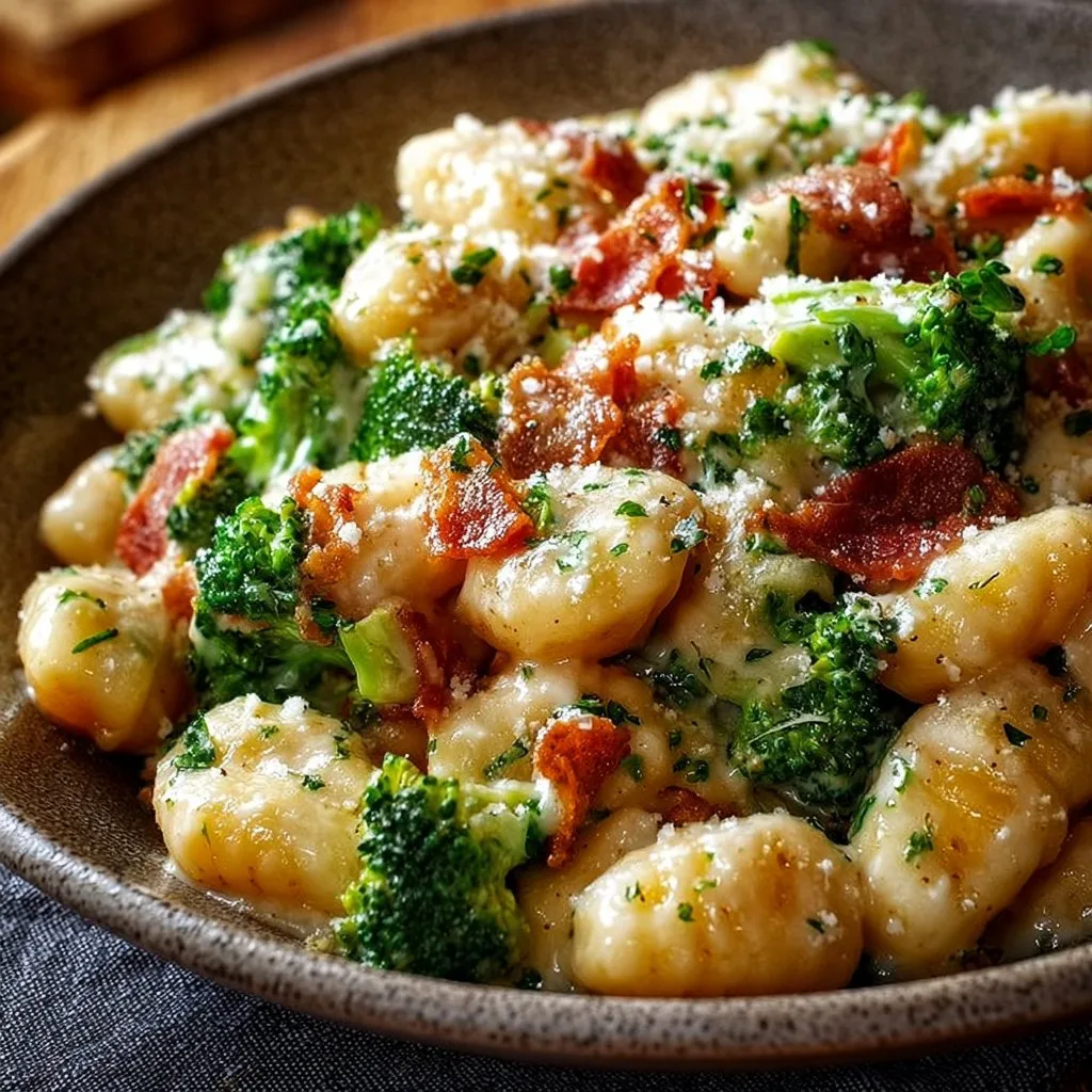 Boursin, Bacon, and Broccoli Gnocchi