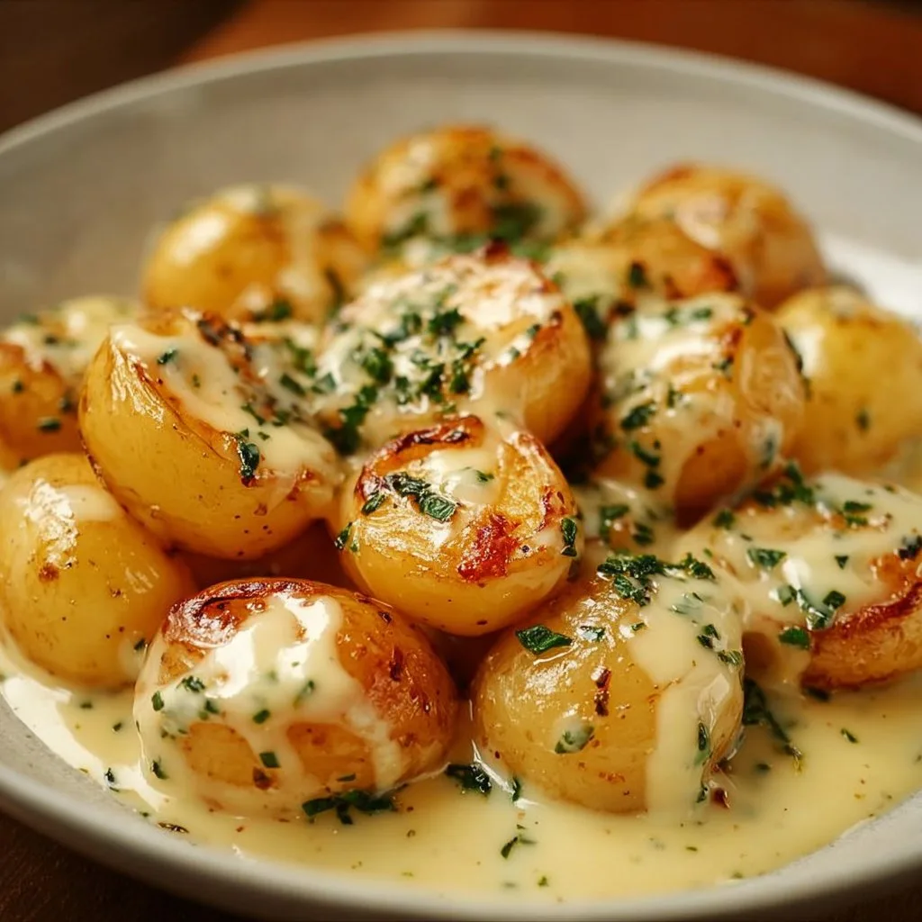 Irresistibly Creamy Garlic Sauce Baby Potatoes You'll Crave