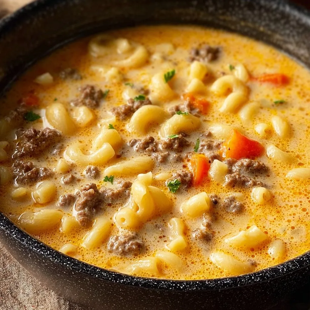 Cheeseburger Macaroni Soup: Creamy Comfort in Every Bowl
