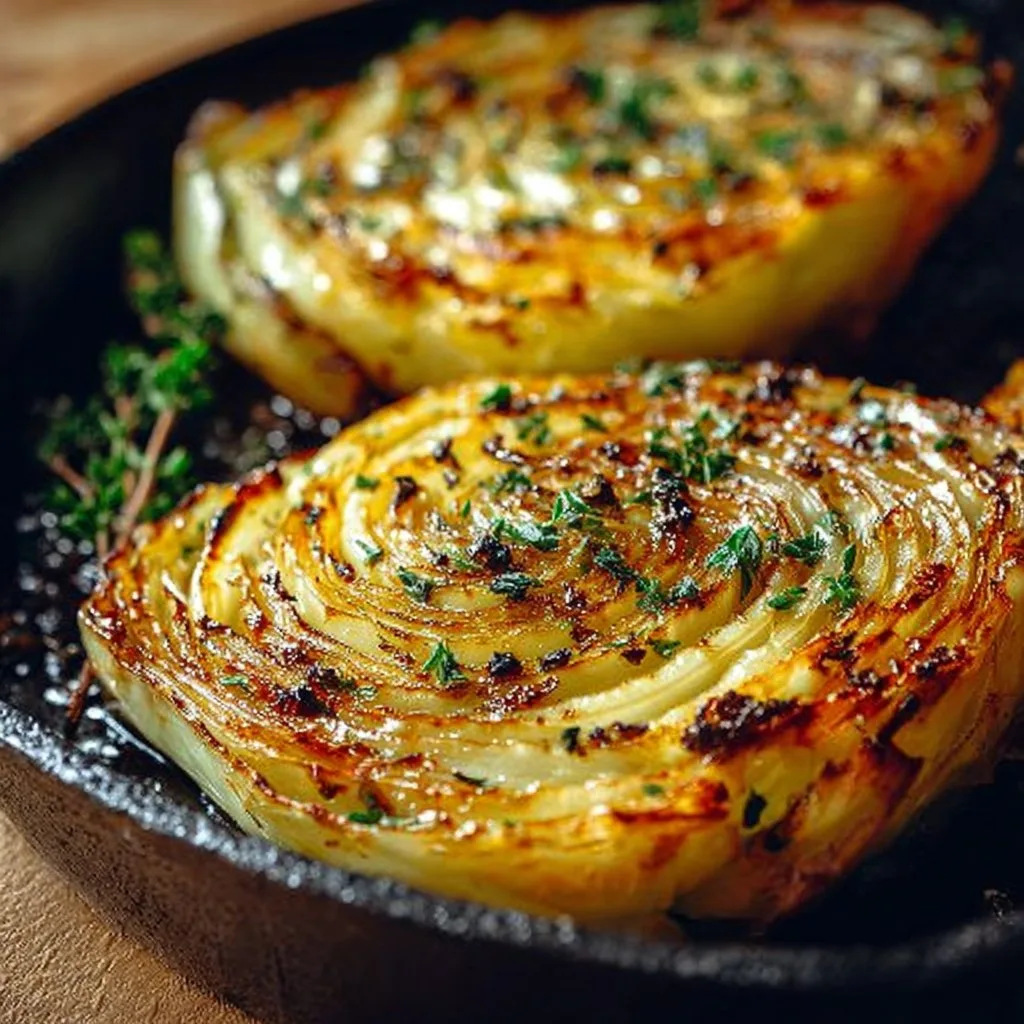 Savory Garlic Butter Roasted Cabbage Steaks