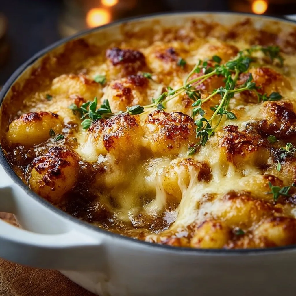 Mouthwatering Baked French Onion Gnocchi
