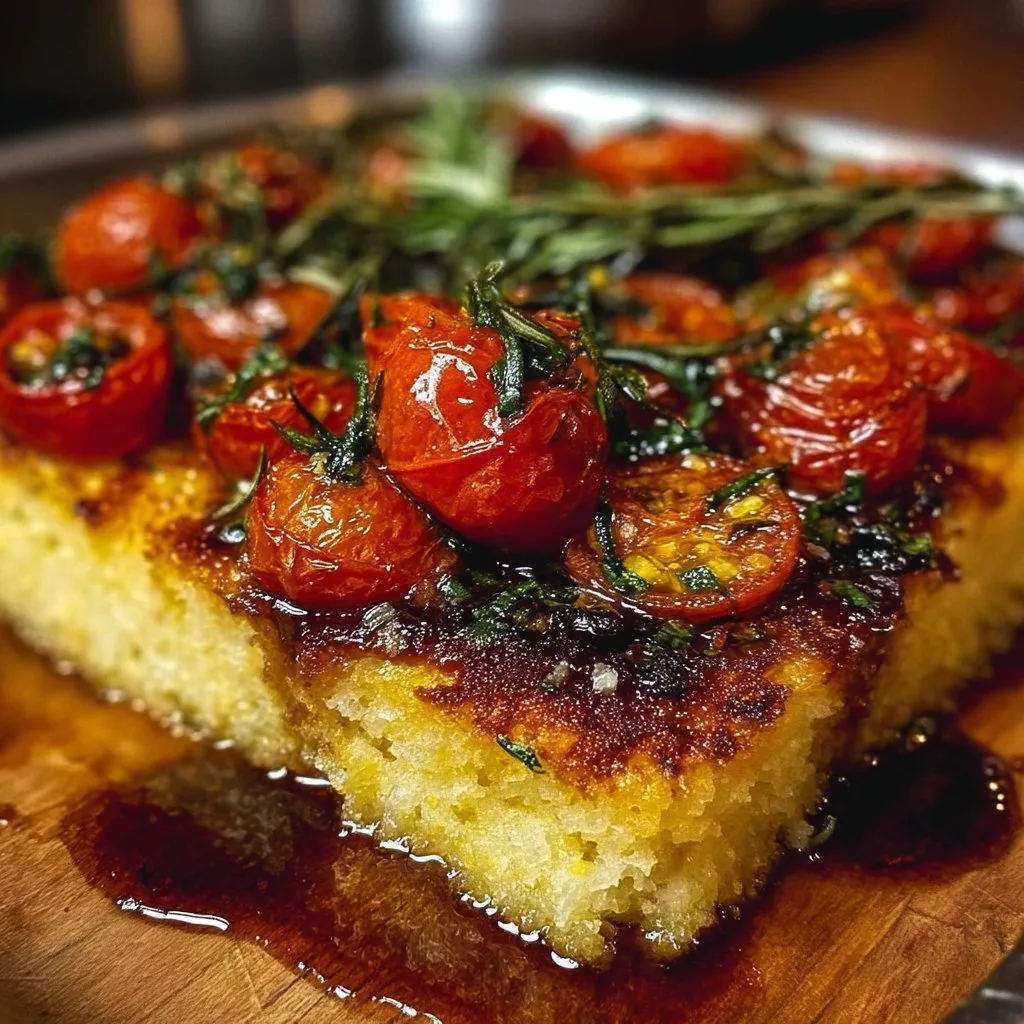 Savory Herbed Polenta & Roasted Tomato Bake