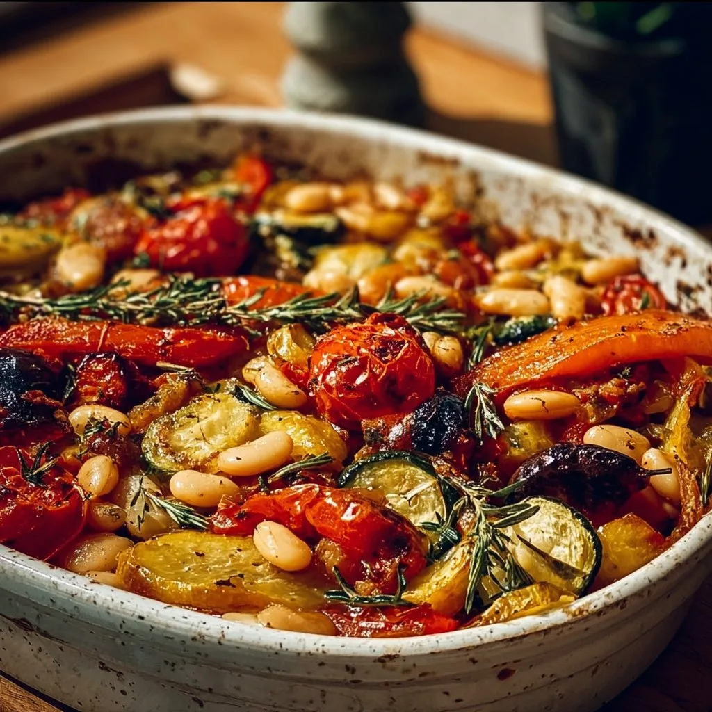 Rustic Roasted Vegetable Bake with Cannellini Beans