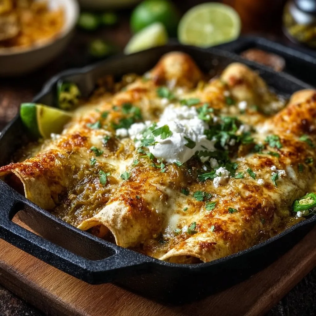 Plant-based Potato Green Chili Enchiladas