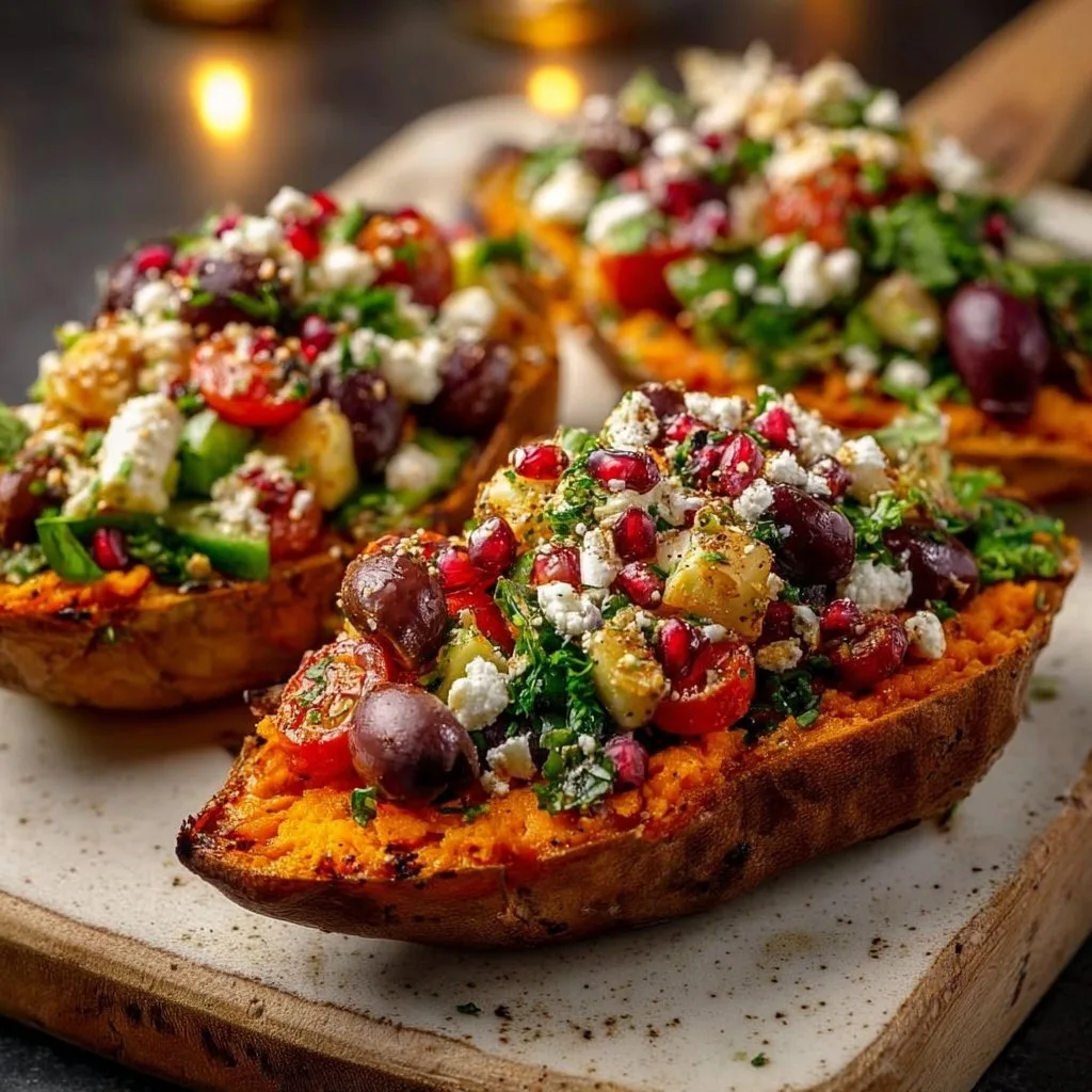 Mediterranean Stuffed Sweet Potatoes