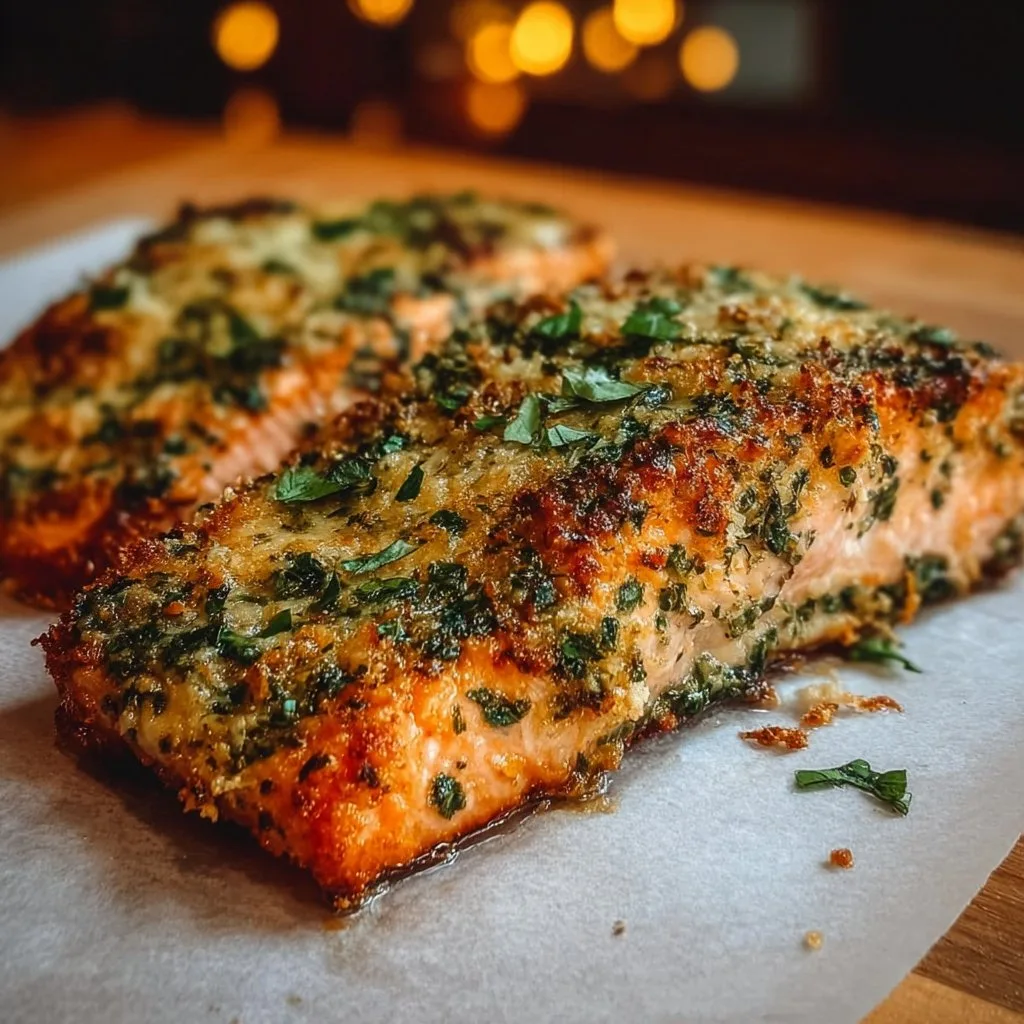 Parmesan Basil Air Fryer Salmon