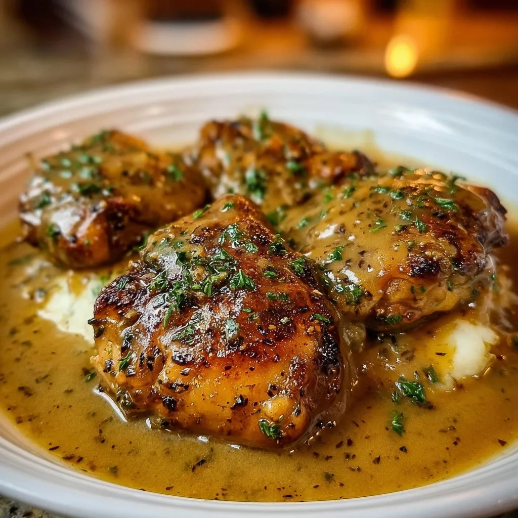 Smothered Chicken Thighs Gravy