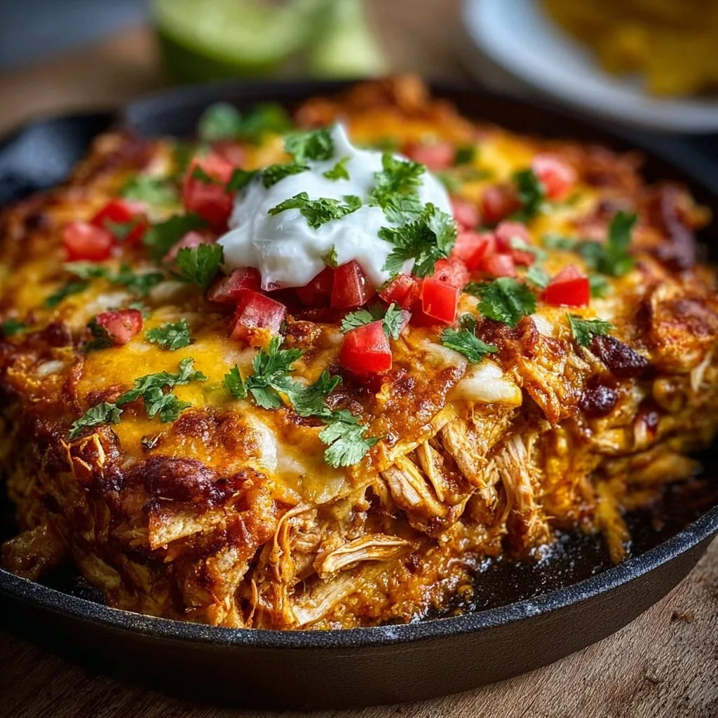 Shredded Chicken Enchilada Casserole