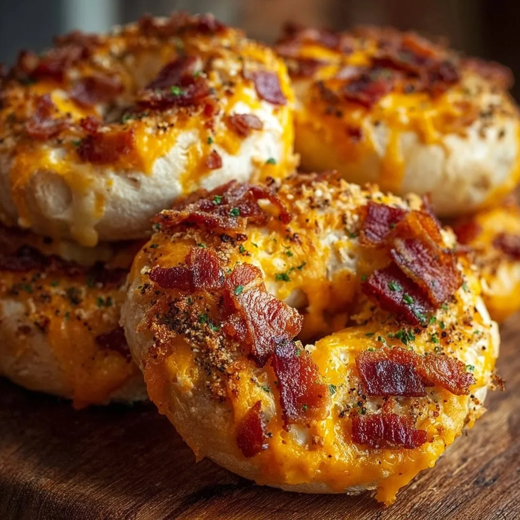Creamy Bacon Cheddar Bagels