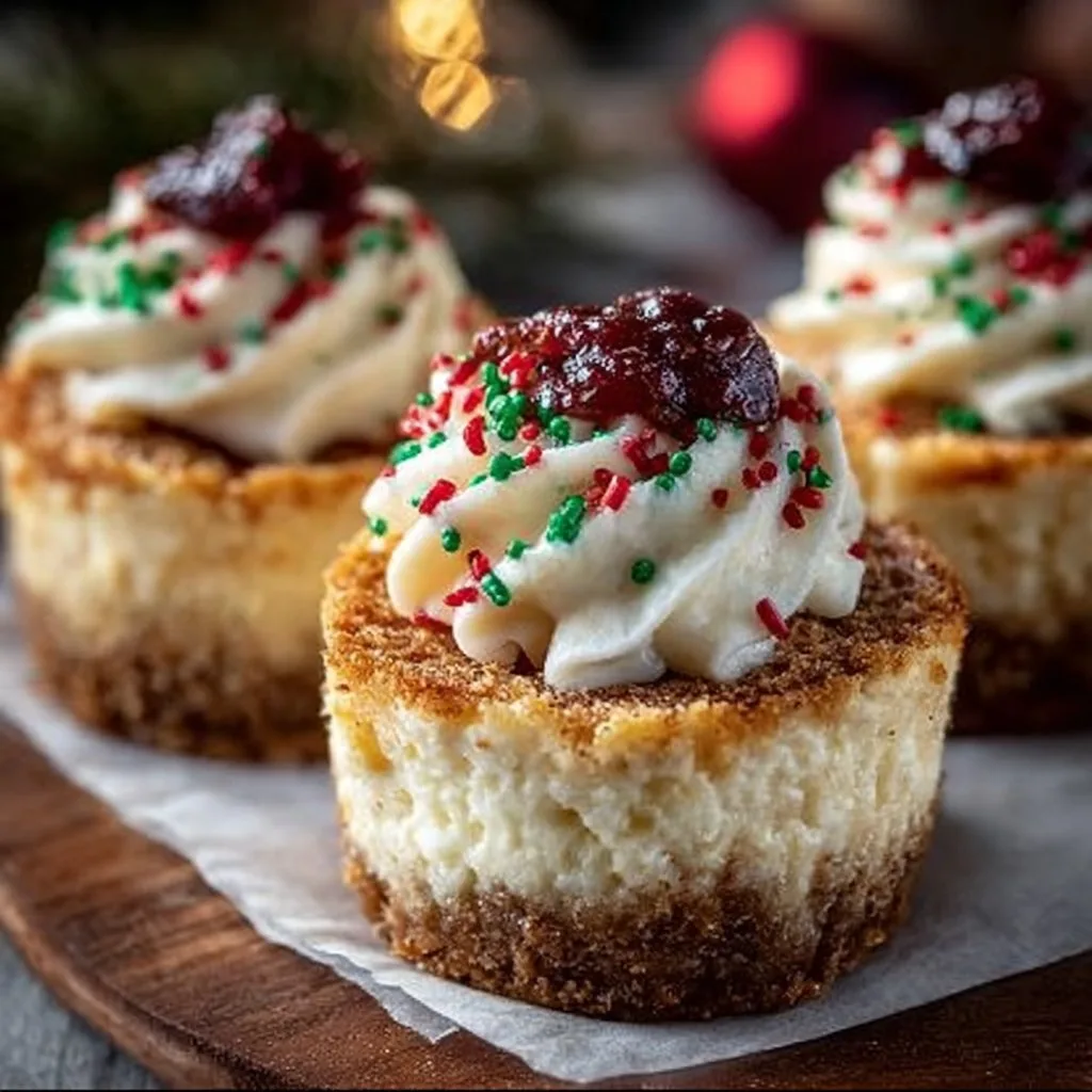 Mini Christmas Cheesecakes