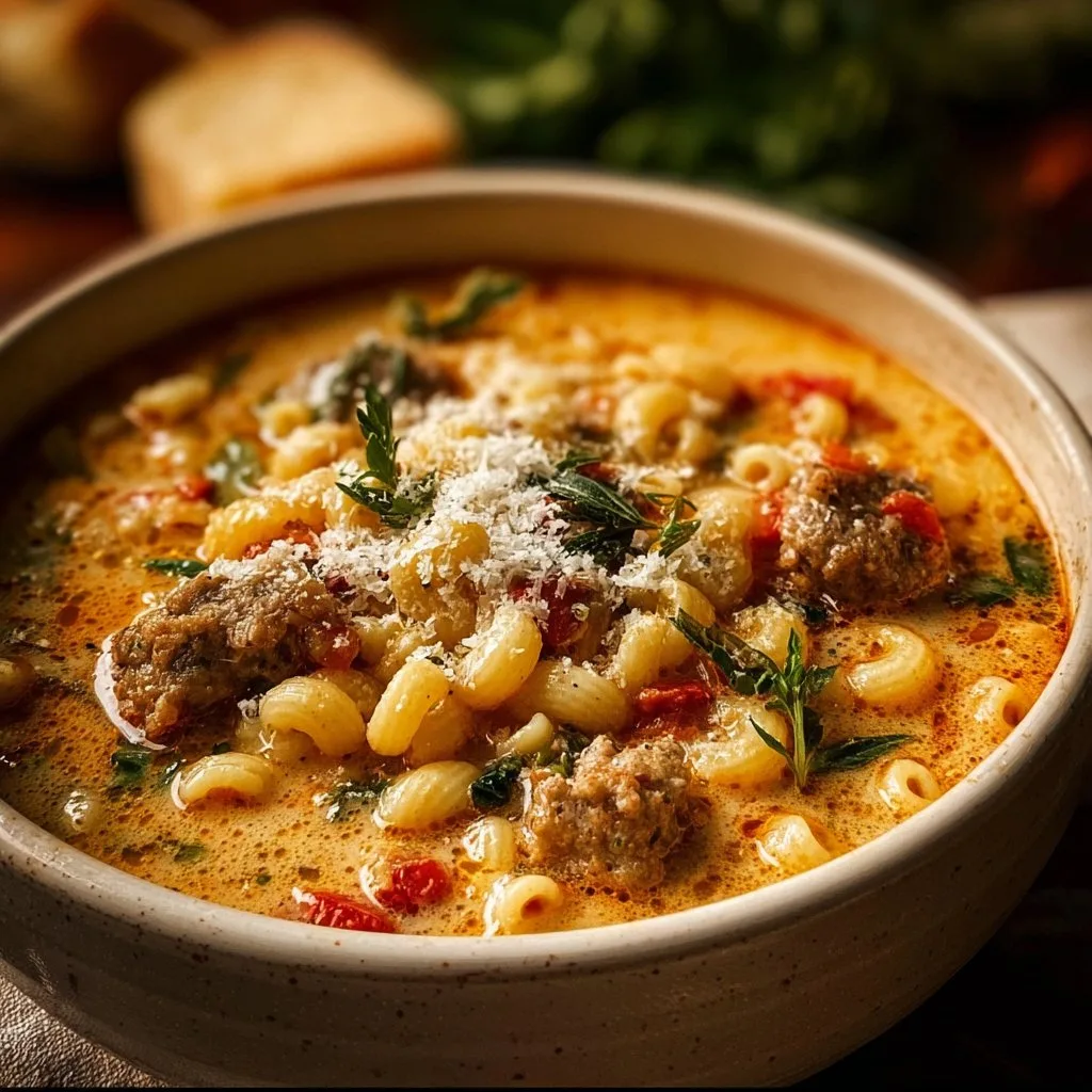 Parmesan Italian Sausage Ditalini Soup