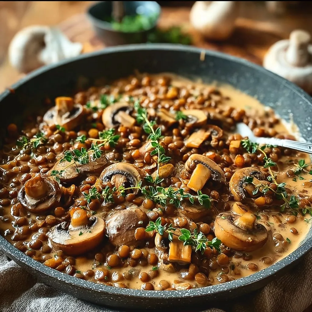 Lentil Mushroom Stroganoff