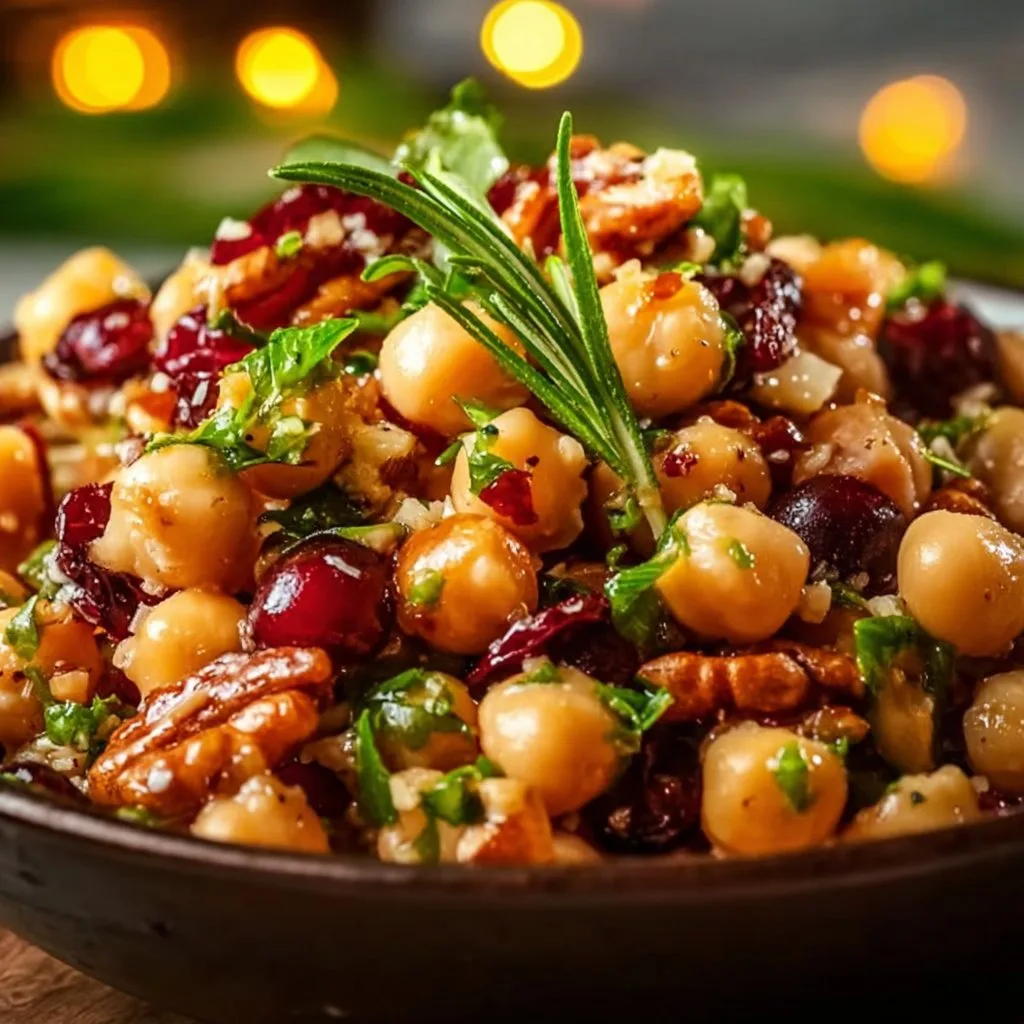 Cranberry Walnut Chickpea Salad with Orange Vinaigrette