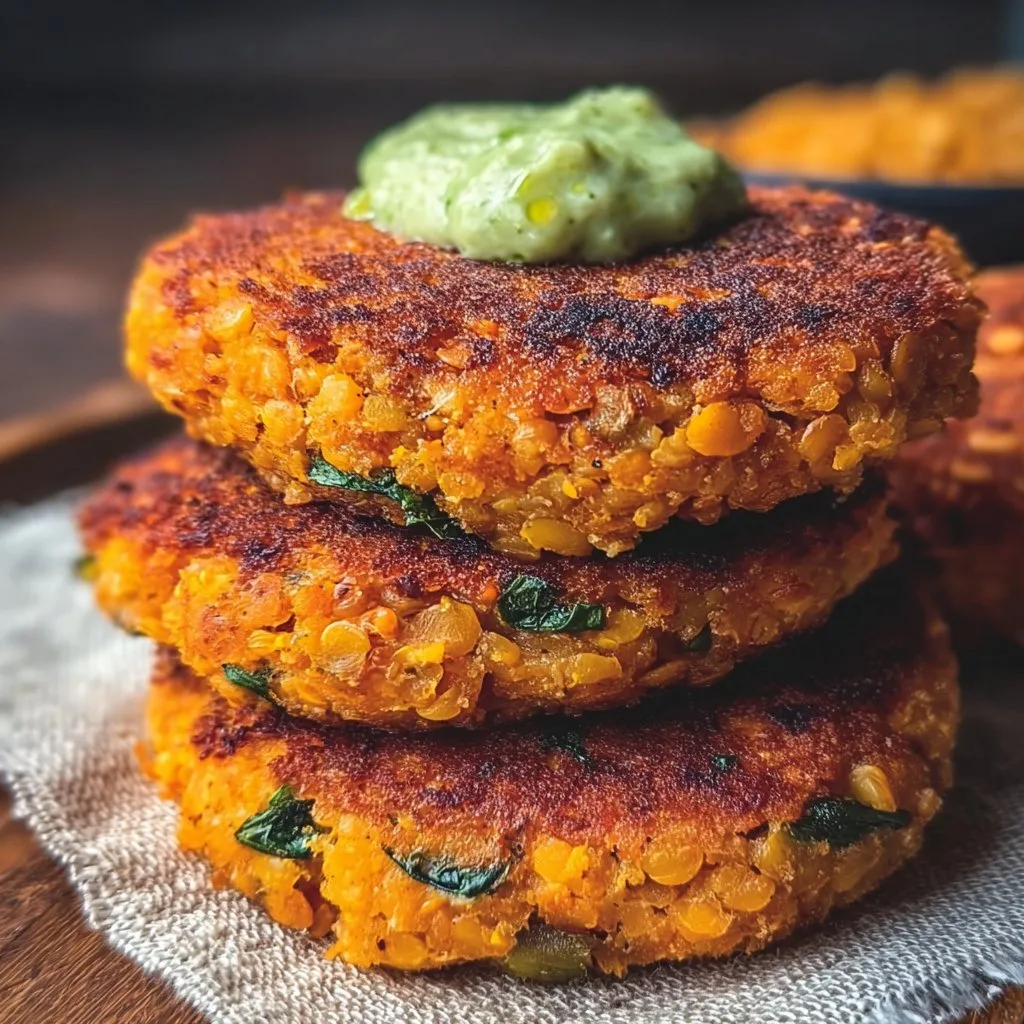 Crispy Sweet Potato and Red Lentil Patties