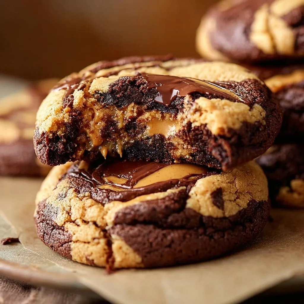 Peanut Butter Brownie Swirl Cookies