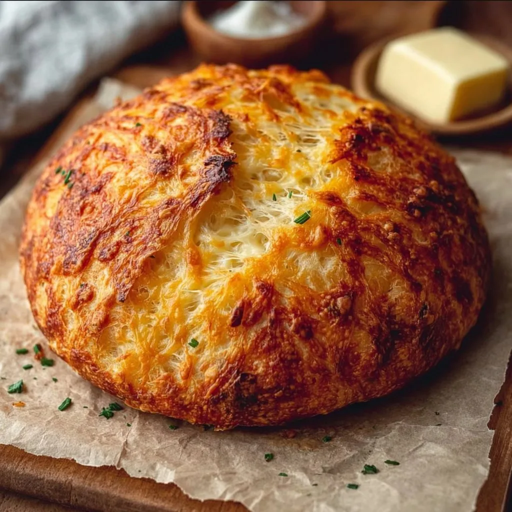 Cheese bread (no knead!) Recipe