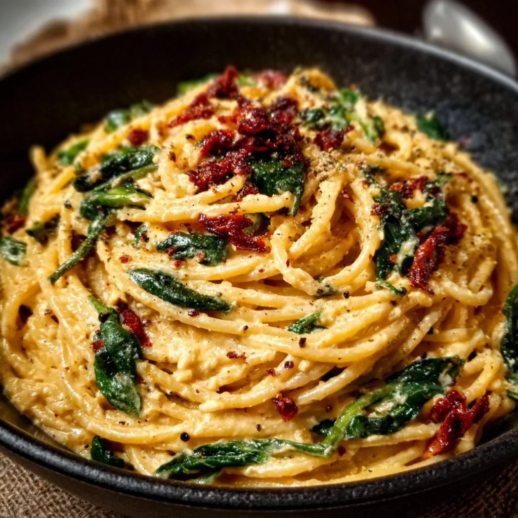 Spaghetti & Spinach with Sun-Dried Tomato Cream Sauce: An Incredible Ultimate Recipe
