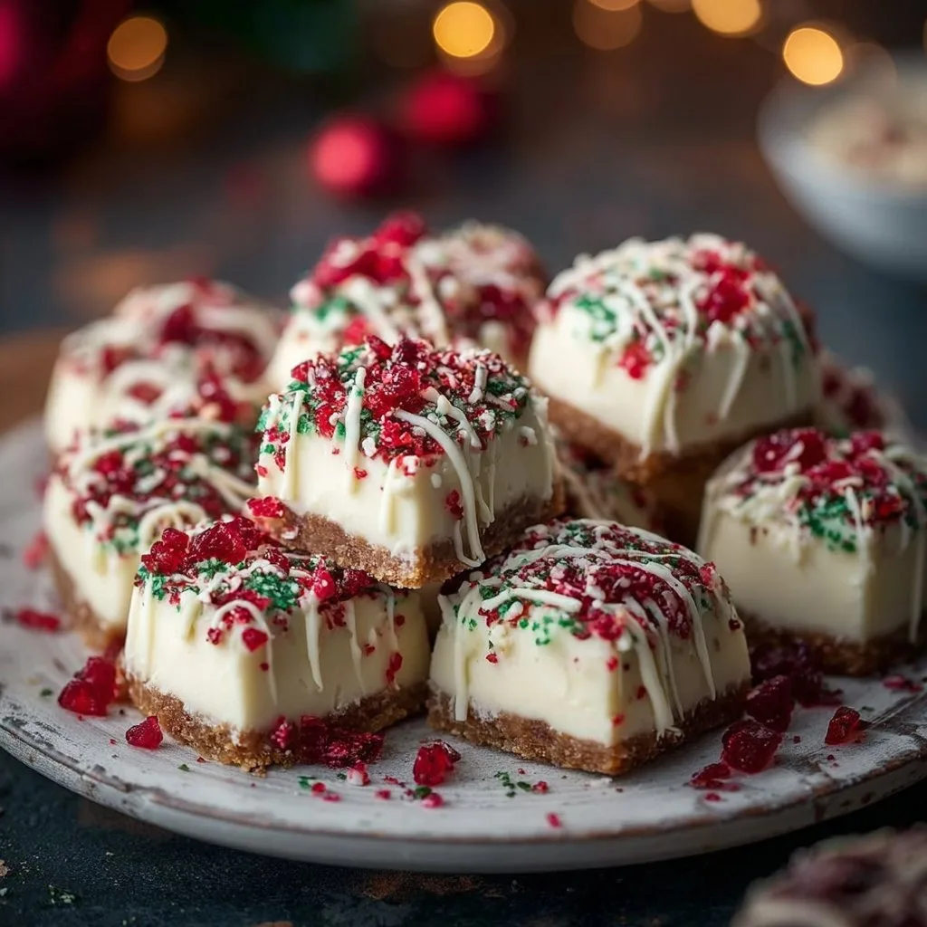 No-Bake Christmas Cheesecake Bites