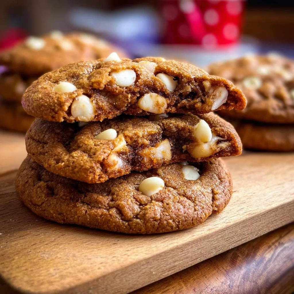 Bakery Style Gingerbread White Chocolate Chip Cookies