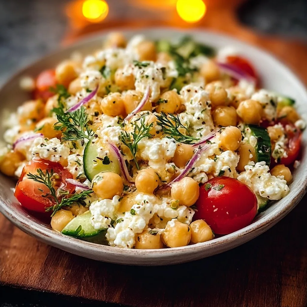 Cottage Cheese and Chickpeas Salad