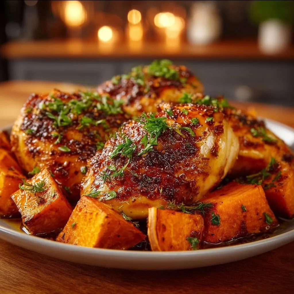 Maple-Glazed Chicken with Sweet Potatoes