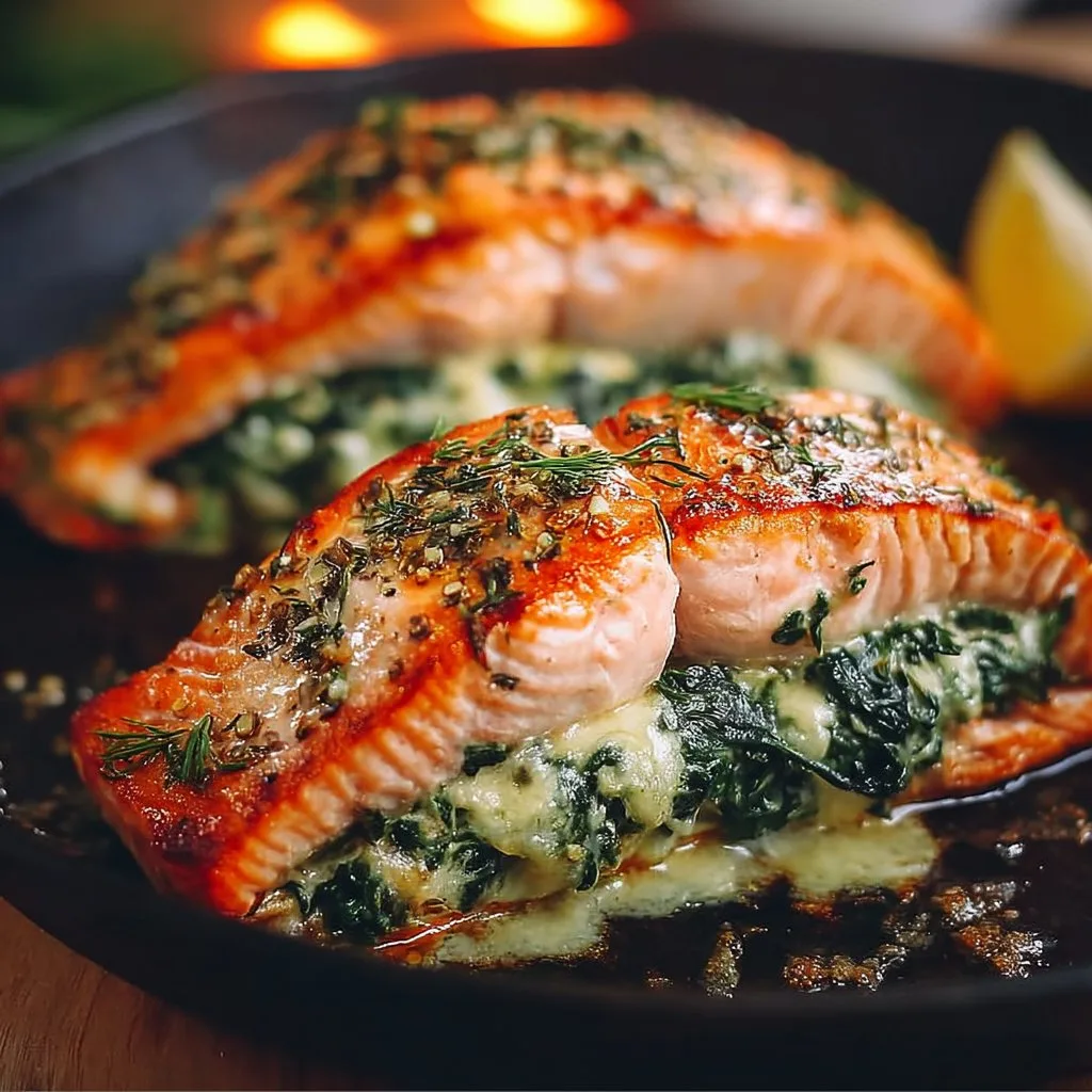 Spinach Stuffed Salmon