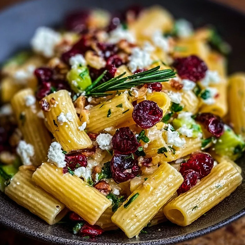 Rigatoni Salad with Feta and Cranberries