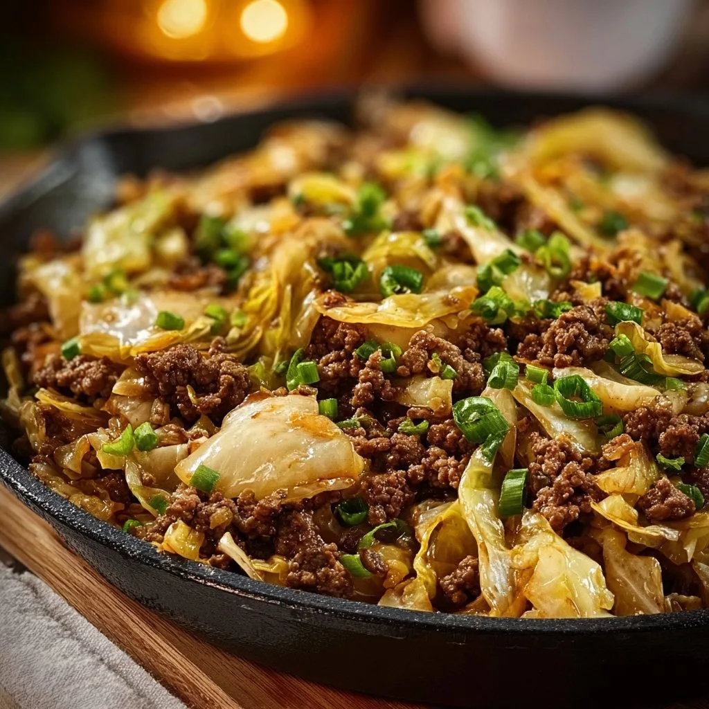 Ground Beef and Cabbage Stir-Fry