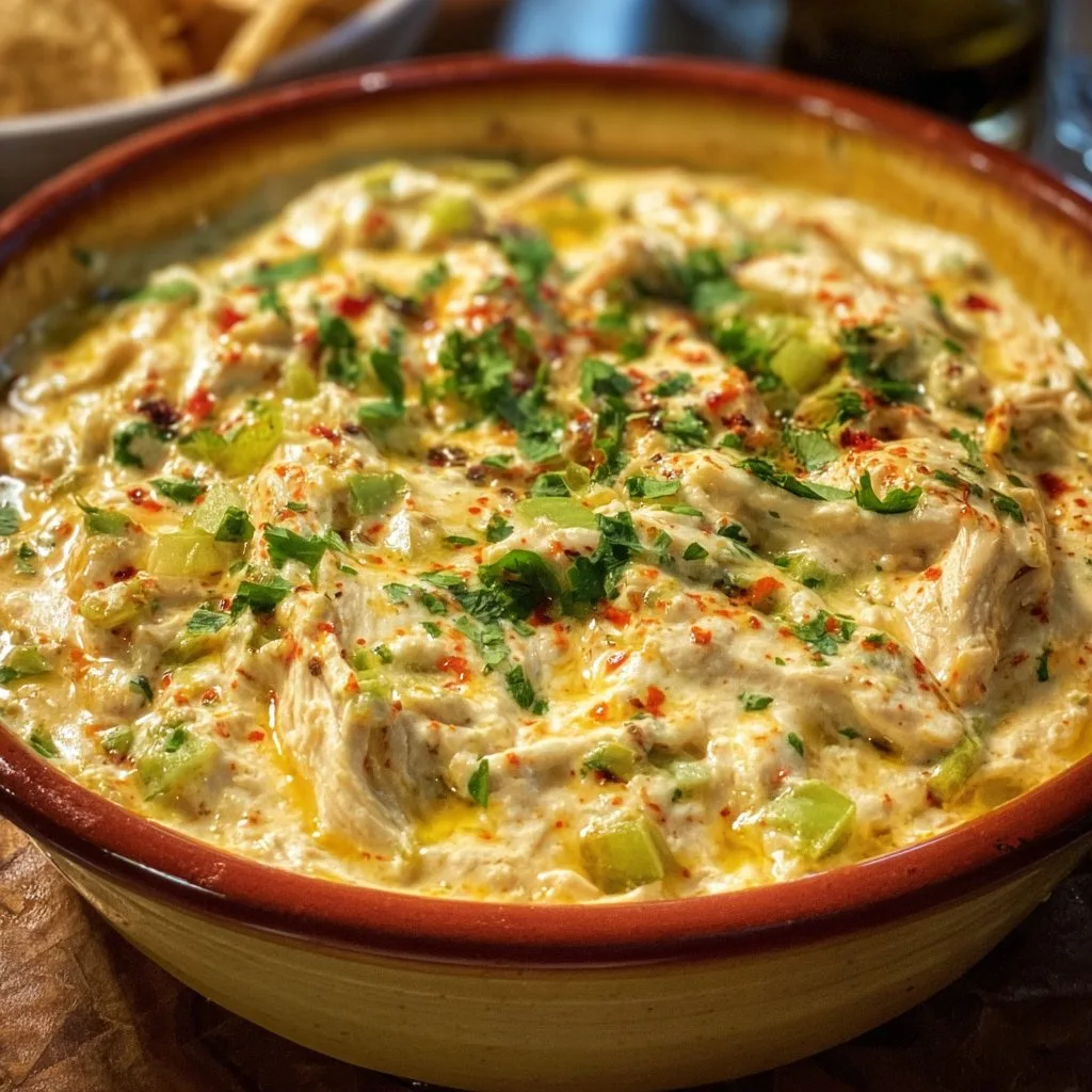 Creamy Banana Pepper Chicken Dip