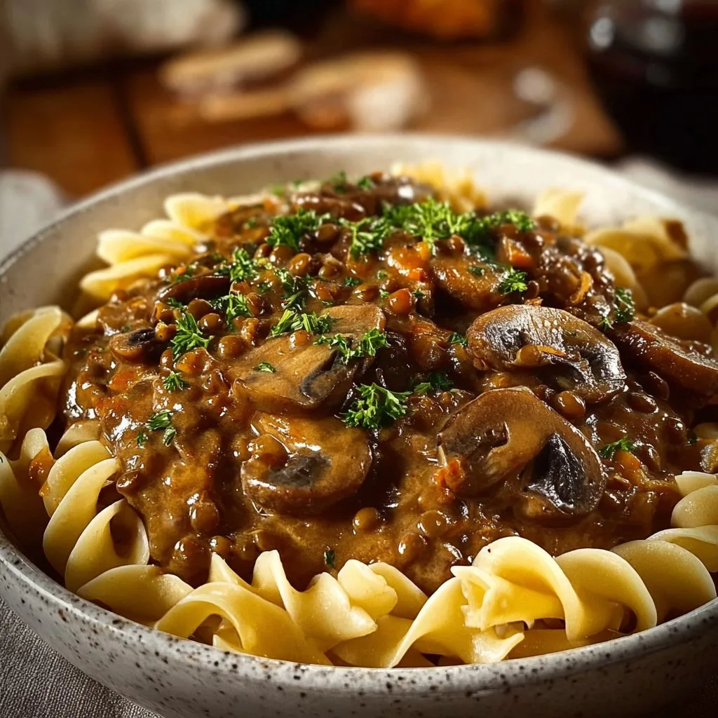 Lentil Mushroom Stroganoff Recipe