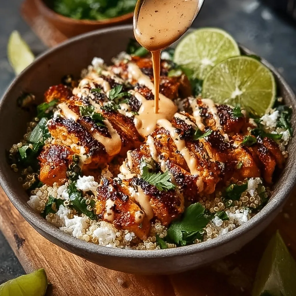 Chicken Quinoa Bowls with Coconut Lime Drizzle