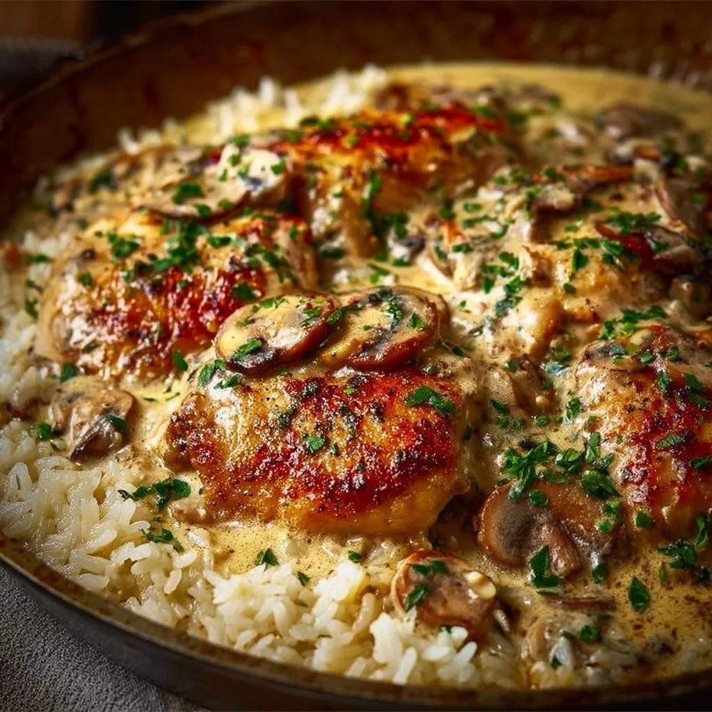 Creamy Smothered Chicken and Rice