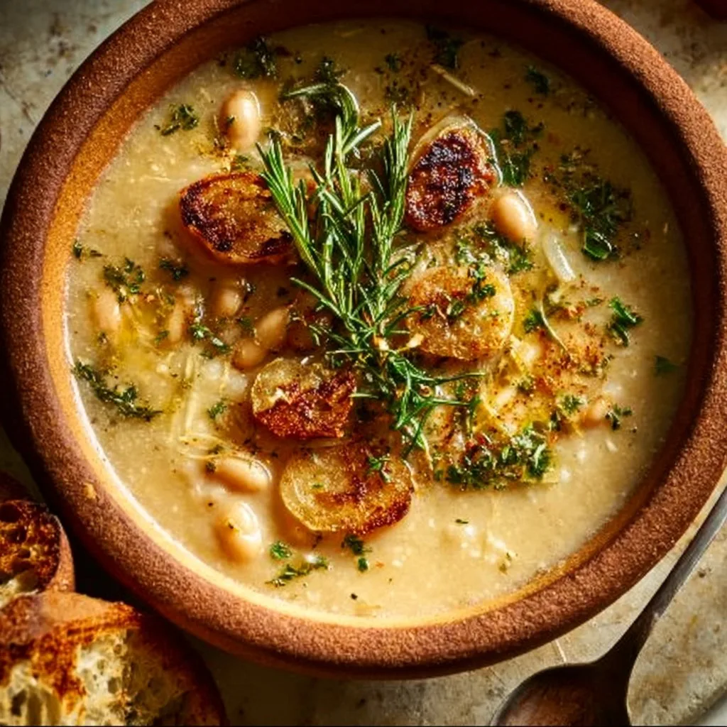 Roasted Garlic and White Bean Soup
