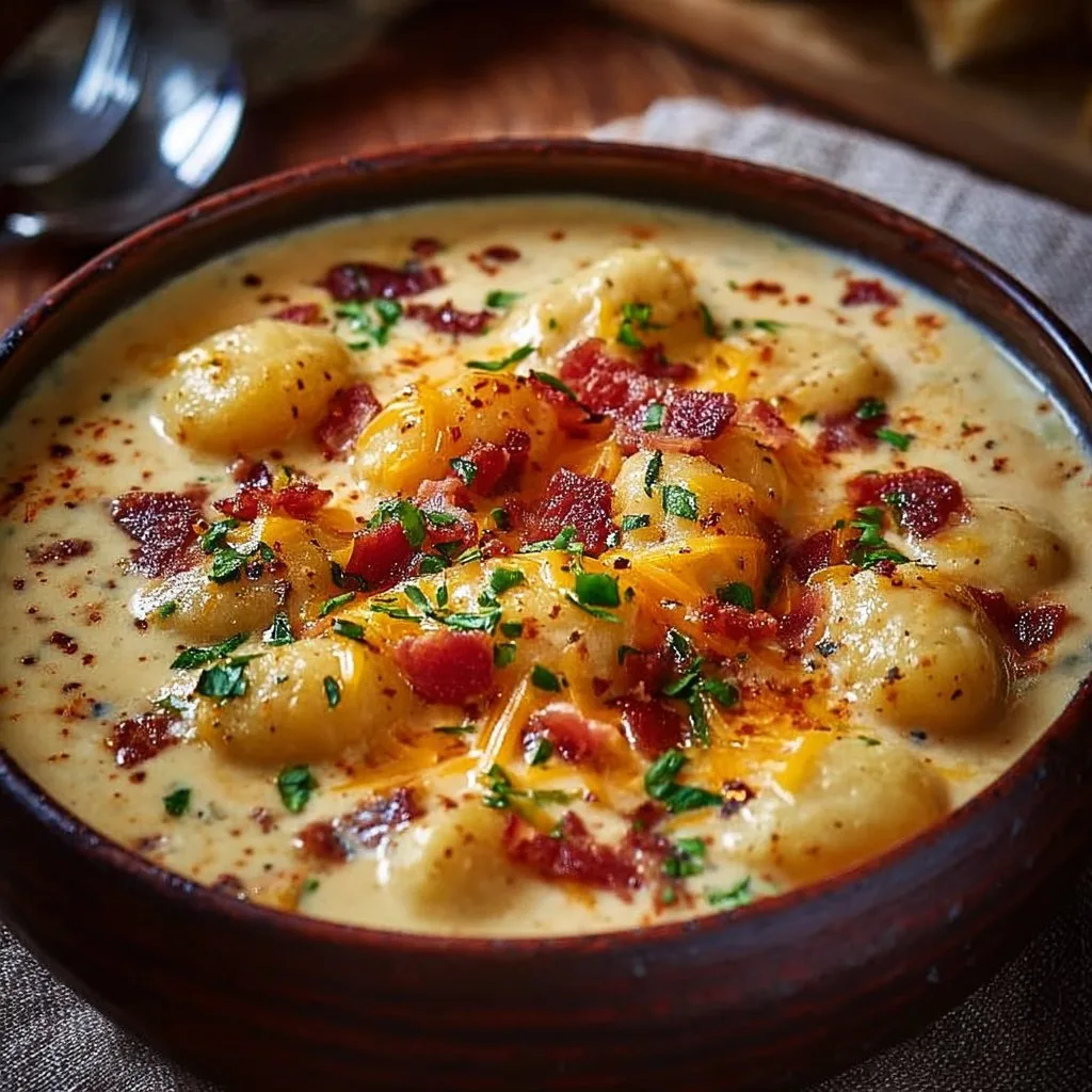Irresistibly Creamy Bacon Cheddar Gnocchi Soup for Cozy Nights
