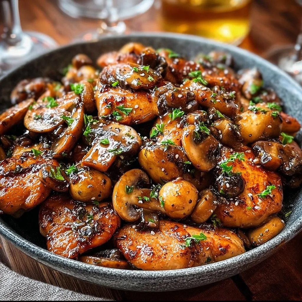 Black Pepper Chicken with Mushrooms
