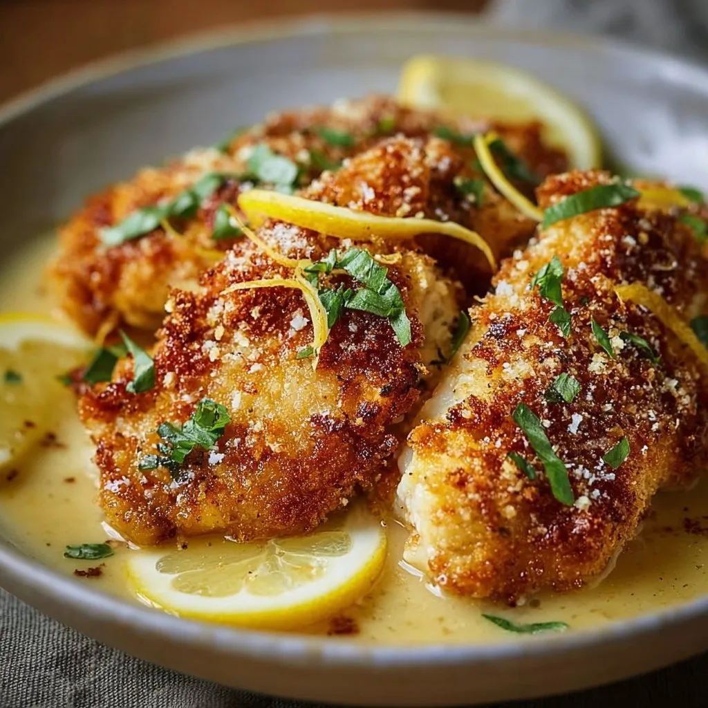 Irresistibly Crispy Zesty Lemon Pecorino Chicken Delight