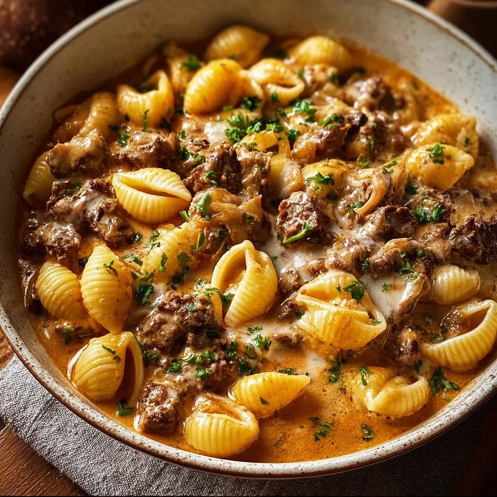 Creamy Beef and Shells