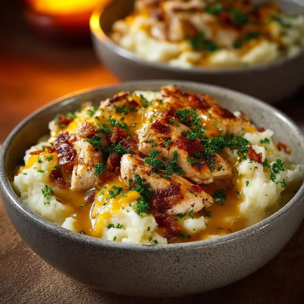 Chicken Mashed Potato Bowls