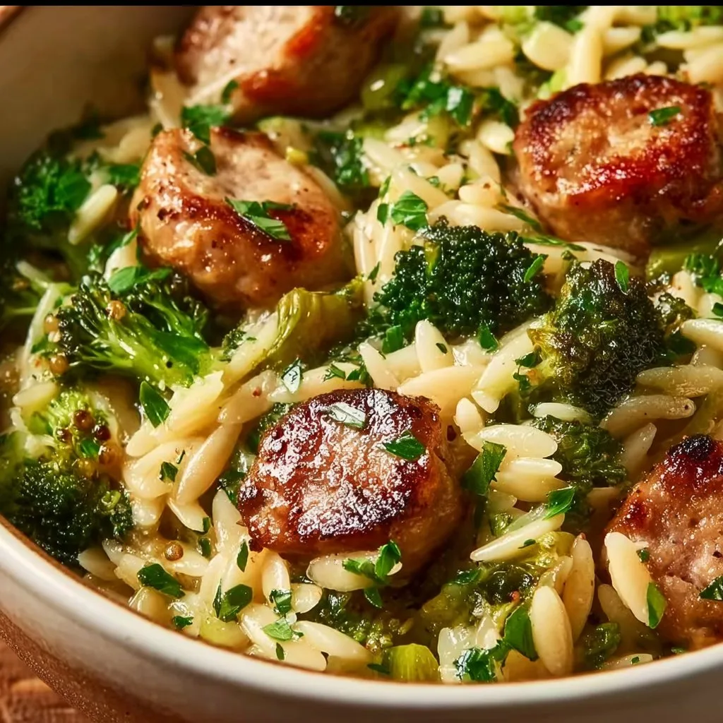 Chicken Sausage and Broccoli Orzo