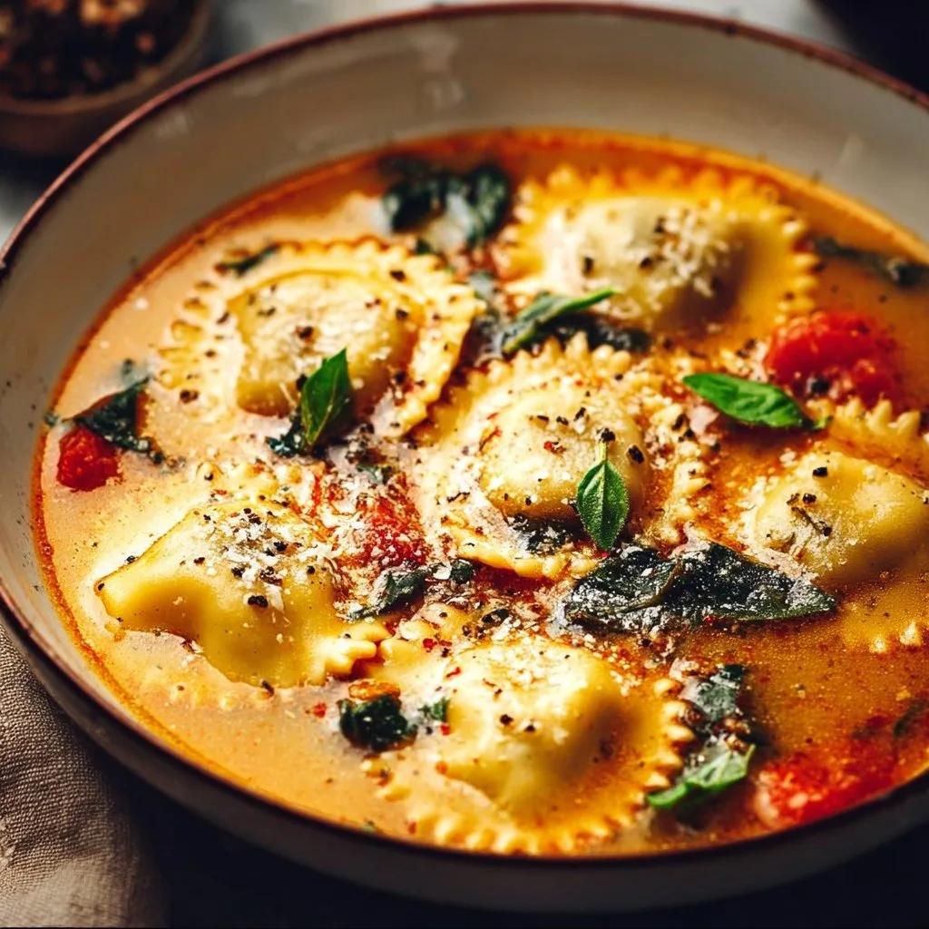 Italian Tuscan Ravioli Soup