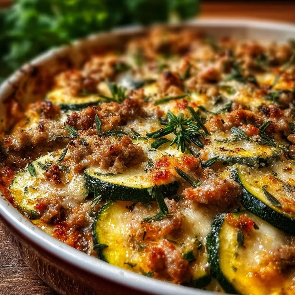 Savory Ground Turkey Zucchini Casserole