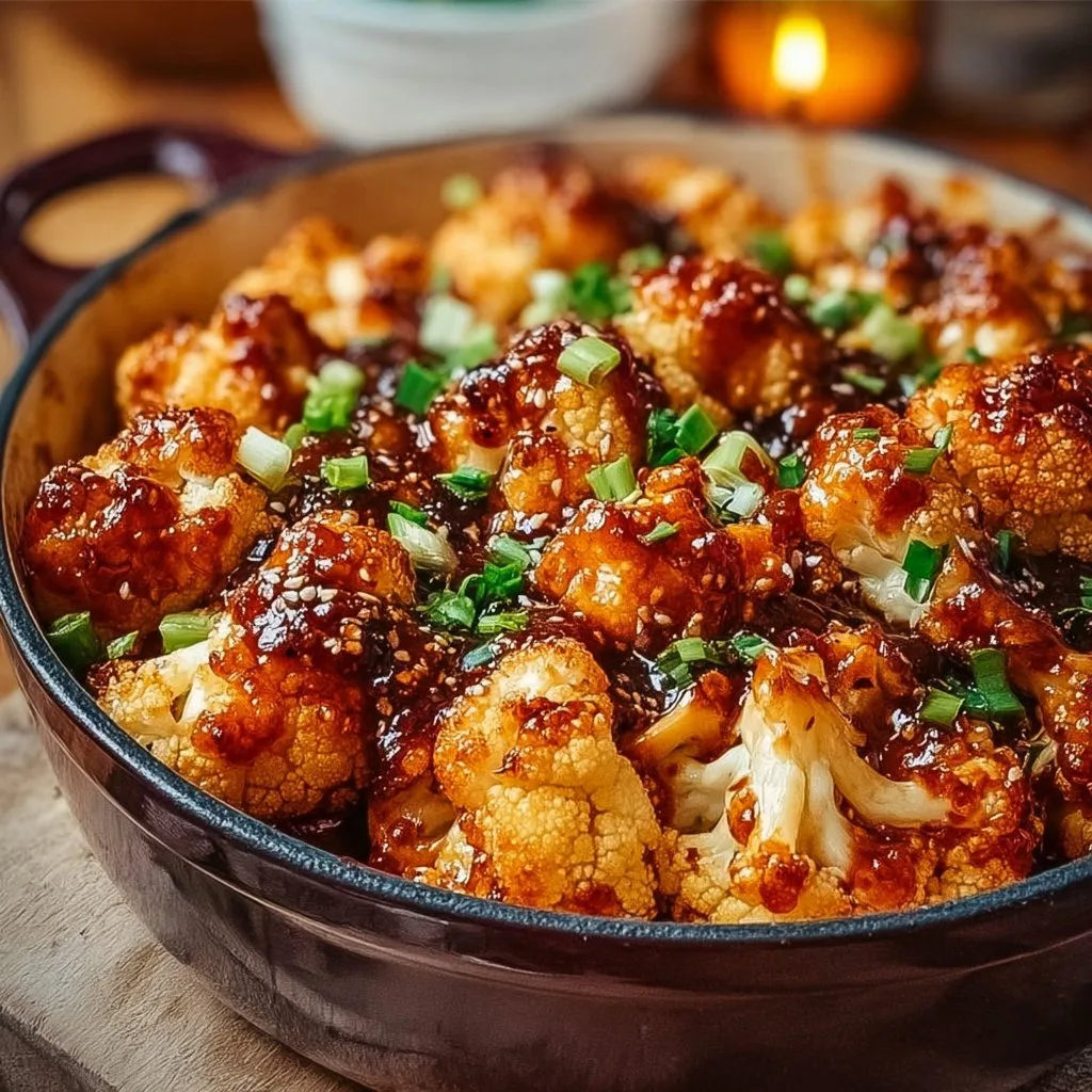 Sweet and Spicy Baked Cauliflower