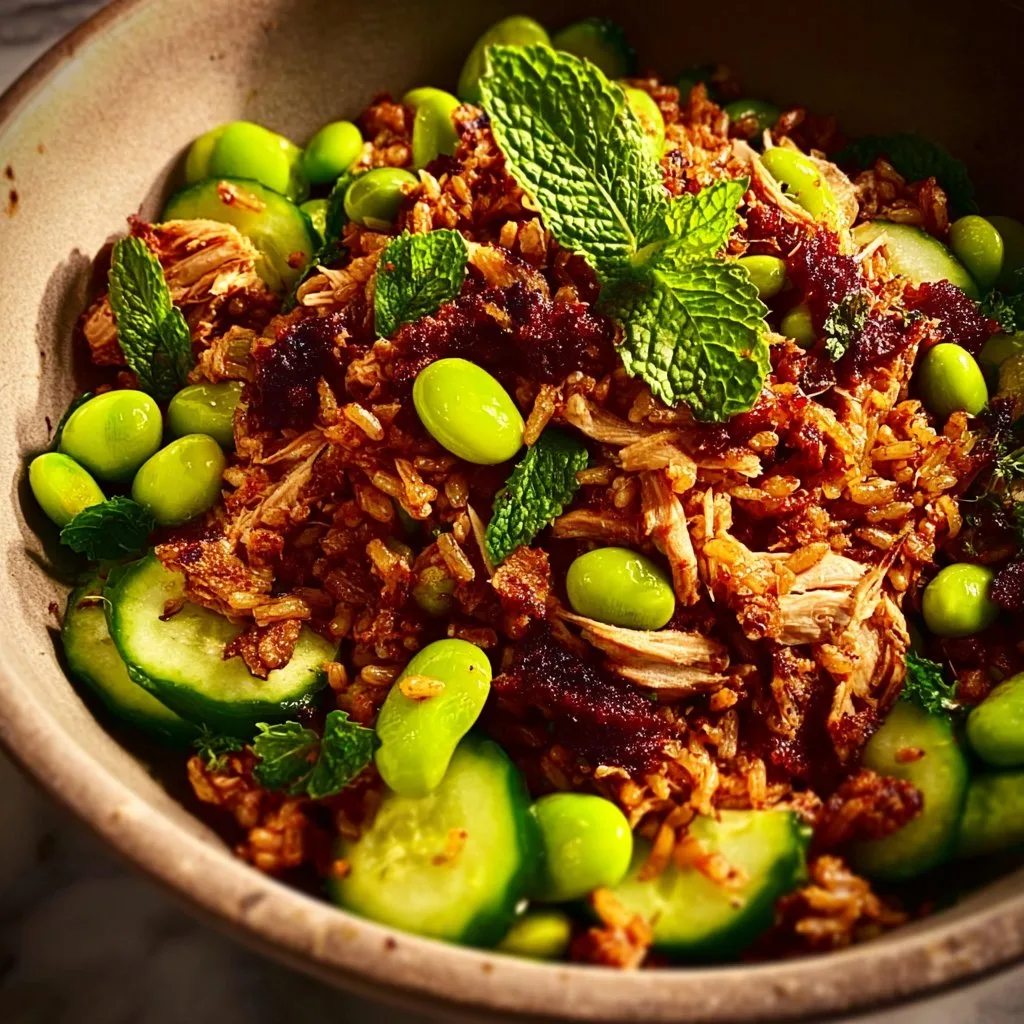 Edamame High Protein Crispy Rice Salad